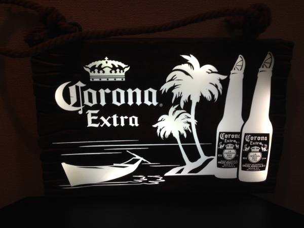 Corona コロナビール ウッド調ネオン 電飾看板を買取らせていただき 